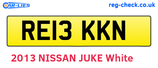 RE13KKN are the vehicle registration plates.