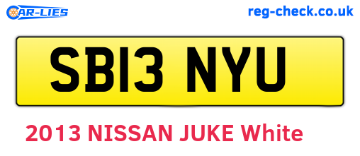 SB13NYU are the vehicle registration plates.