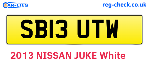 SB13UTW are the vehicle registration plates.