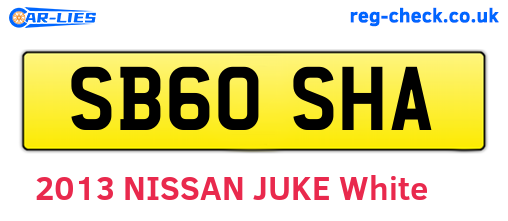 SB60SHA are the vehicle registration plates.