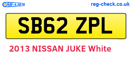 SB62ZPL are the vehicle registration plates.