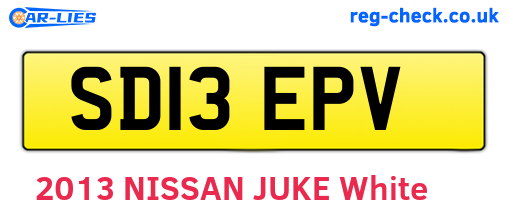 SD13EPV are the vehicle registration plates.