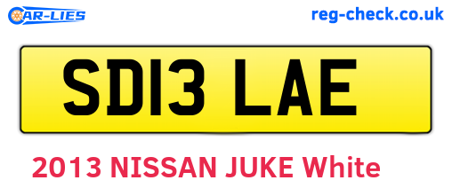SD13LAE are the vehicle registration plates.