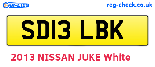 SD13LBK are the vehicle registration plates.