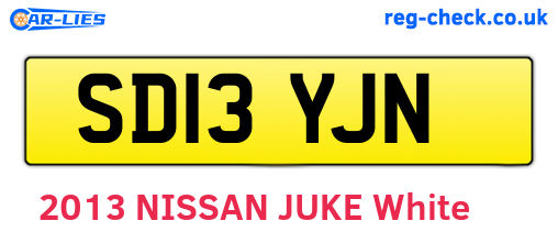 SD13YJN are the vehicle registration plates.