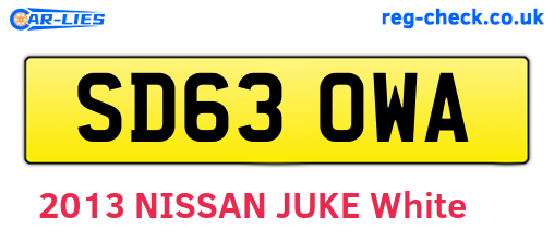 SD63OWA are the vehicle registration plates.