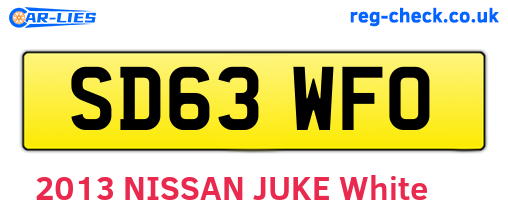 SD63WFO are the vehicle registration plates.
