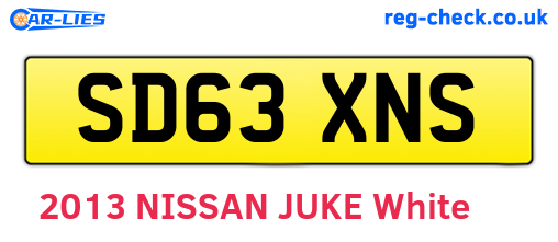 SD63XNS are the vehicle registration plates.