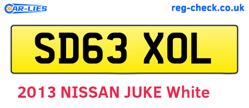 SD63XOL are the vehicle registration plates.
