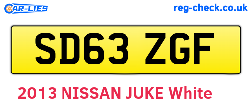 SD63ZGF are the vehicle registration plates.