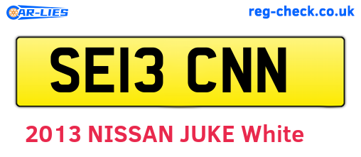 SE13CNN are the vehicle registration plates.