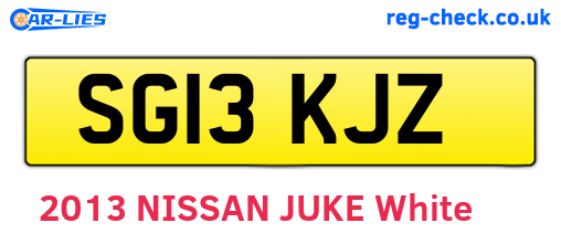 SG13KJZ are the vehicle registration plates.