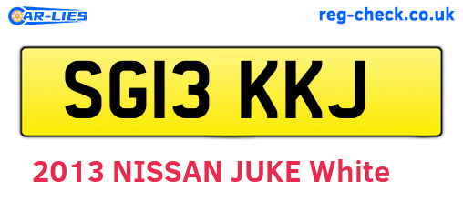 SG13KKJ are the vehicle registration plates.