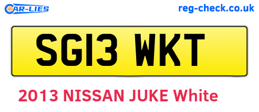 SG13WKT are the vehicle registration plates.