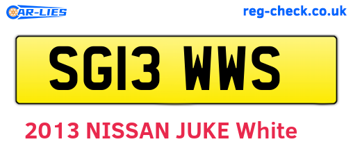 SG13WWS are the vehicle registration plates.