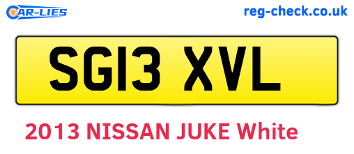 SG13XVL are the vehicle registration plates.