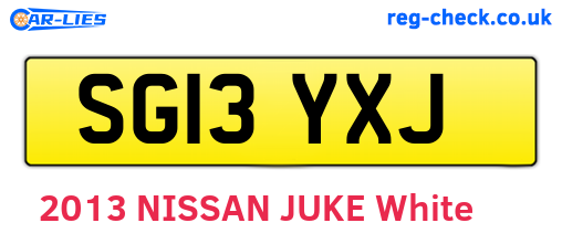 SG13YXJ are the vehicle registration plates.