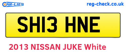 SH13HNE are the vehicle registration plates.