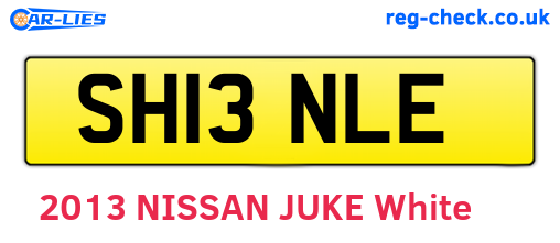 SH13NLE are the vehicle registration plates.