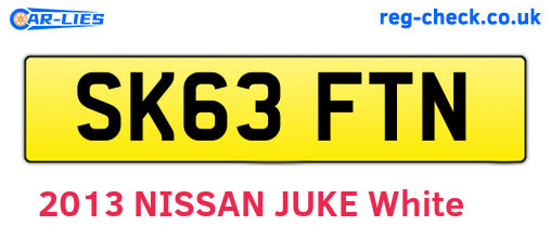 SK63FTN are the vehicle registration plates.