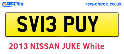 SV13PUY are the vehicle registration plates.