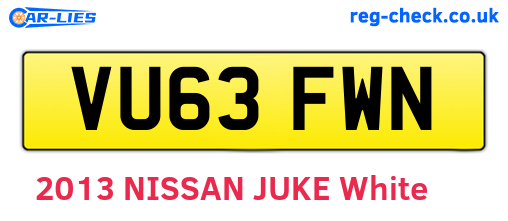 VU63FWN are the vehicle registration plates.