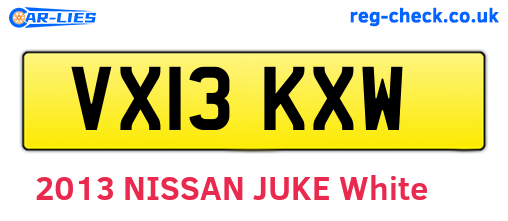 VX13KXW are the vehicle registration plates.