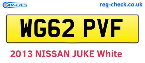 WG62PVF are the vehicle registration plates.