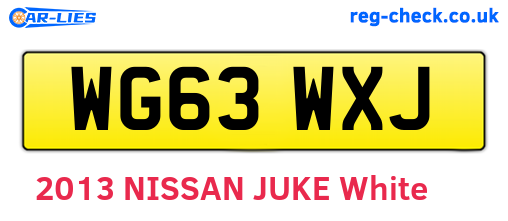 WG63WXJ are the vehicle registration plates.