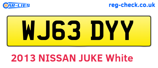 WJ63DYY are the vehicle registration plates.
