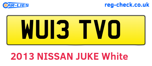 WU13TVO are the vehicle registration plates.