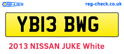 YB13BWG are the vehicle registration plates.