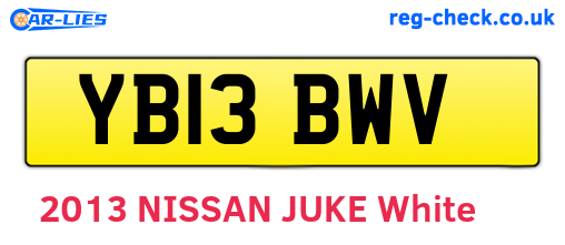 YB13BWV are the vehicle registration plates.
