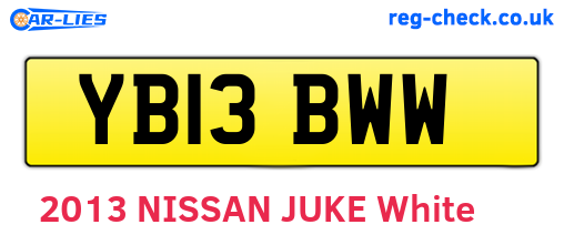 YB13BWW are the vehicle registration plates.