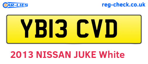 YB13CVD are the vehicle registration plates.
