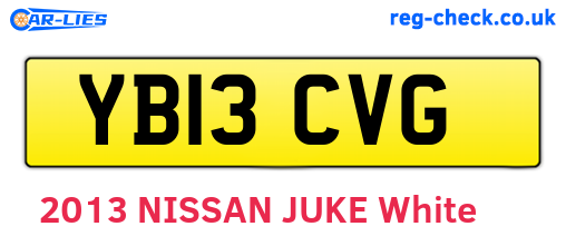 YB13CVG are the vehicle registration plates.