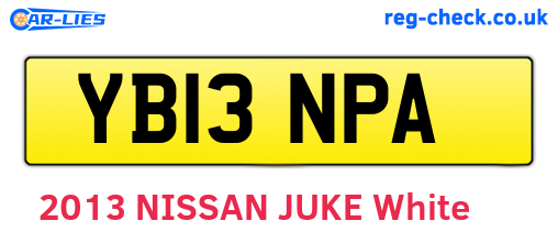 YB13NPA are the vehicle registration plates.