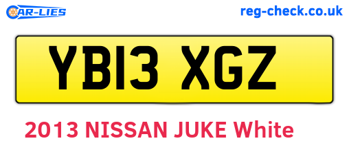 YB13XGZ are the vehicle registration plates.