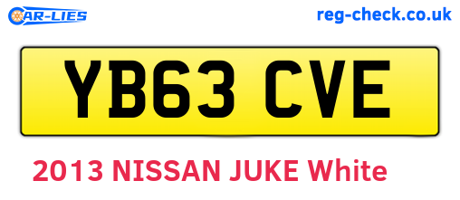 YB63CVE are the vehicle registration plates.