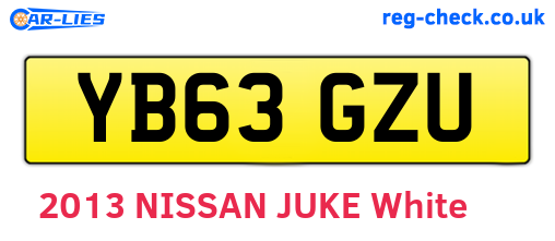 YB63GZU are the vehicle registration plates.