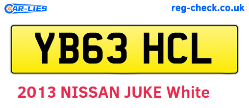 YB63HCL are the vehicle registration plates.