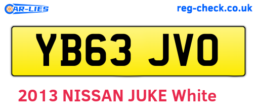 YB63JVO are the vehicle registration plates.