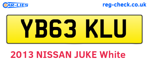 YB63KLU are the vehicle registration plates.