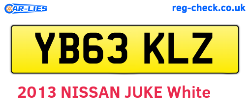 YB63KLZ are the vehicle registration plates.