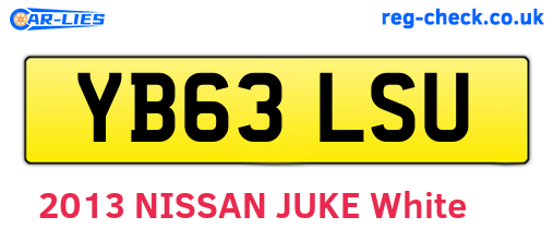 YB63LSU are the vehicle registration plates.