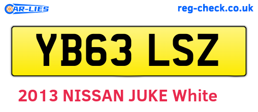 YB63LSZ are the vehicle registration plates.