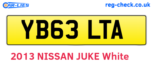 YB63LTA are the vehicle registration plates.