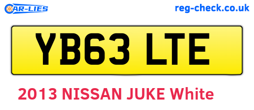 YB63LTE are the vehicle registration plates.