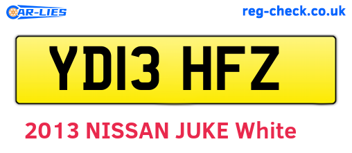 YD13HFZ are the vehicle registration plates.