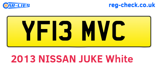 YF13MVC are the vehicle registration plates.